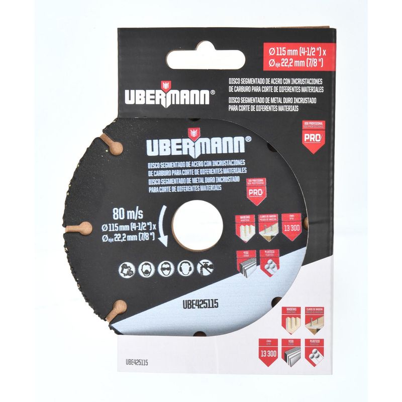 UBERMANN - Disco madera esmeril 4 1/2"