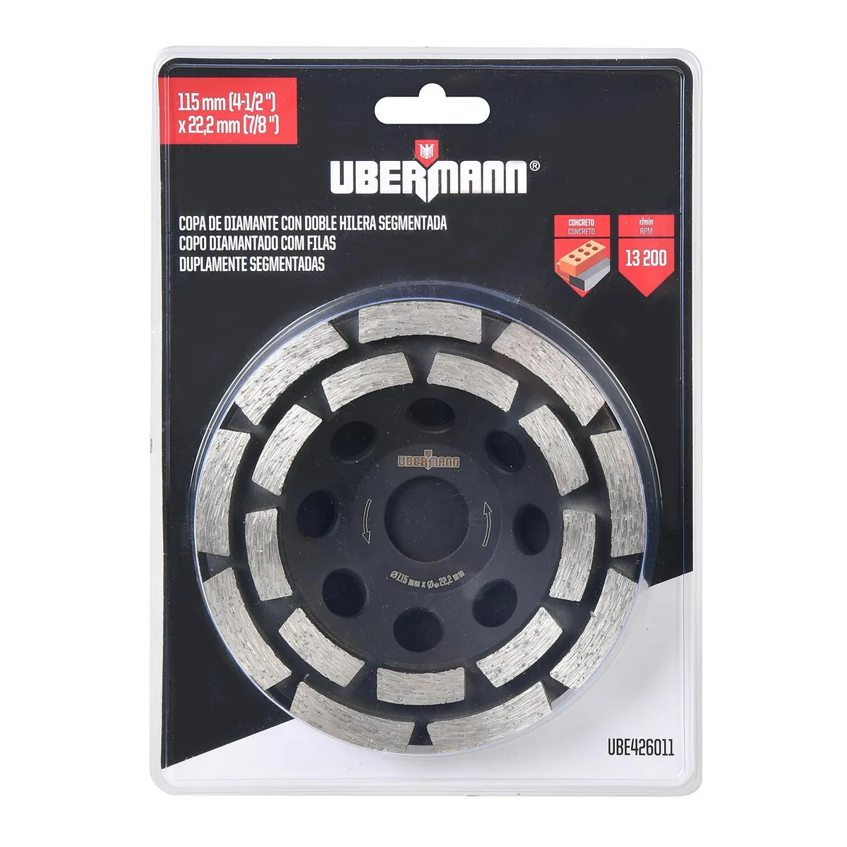 UBERMANN - Copa Diamantada Desbaste 4 1/2 "