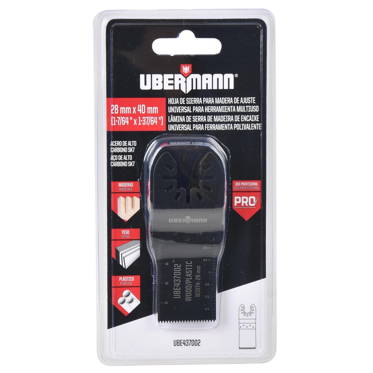 UBERMANN - Hoja c/recto madera 28x40 mm