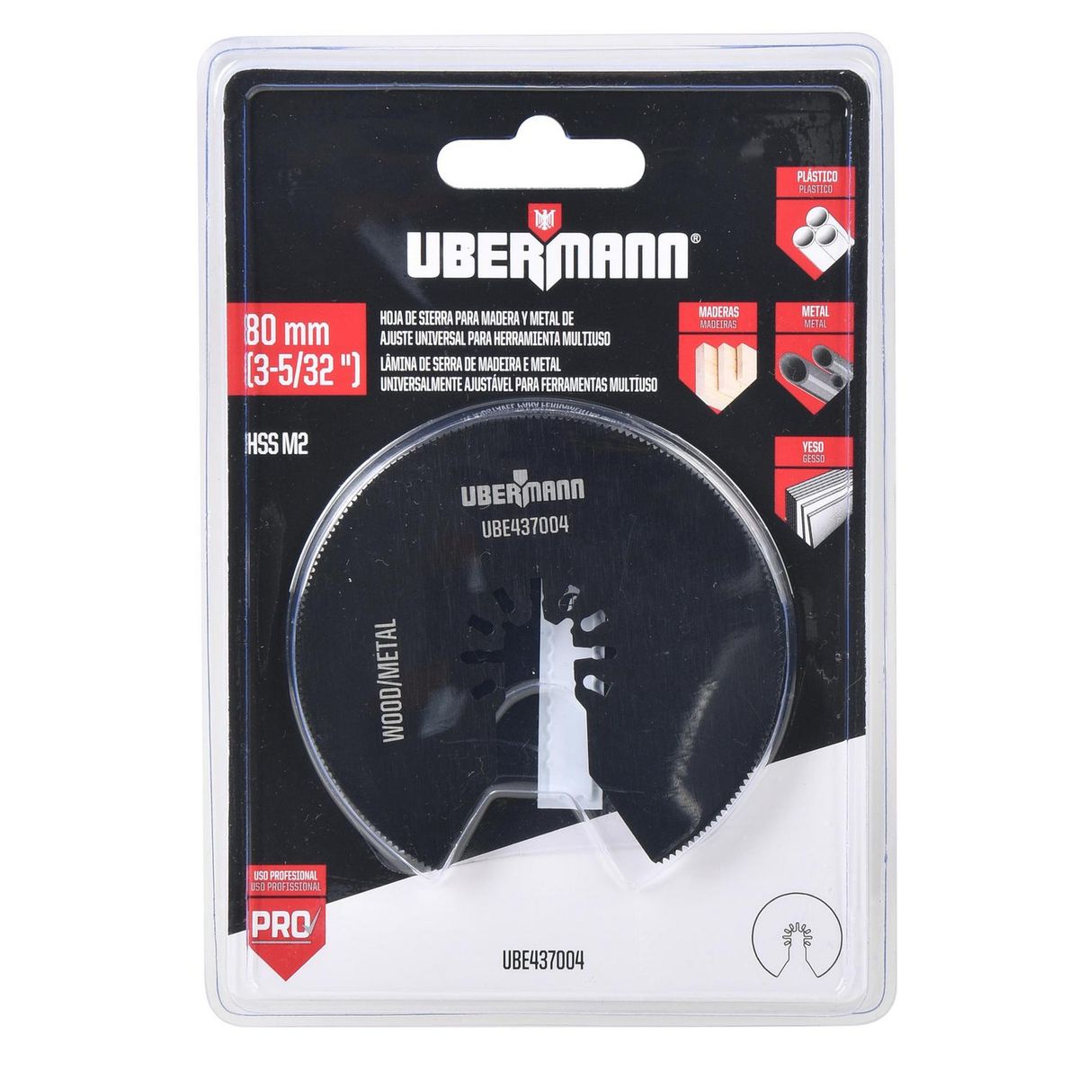 UBERMANN - Hoja curva mad/metal 80 mm