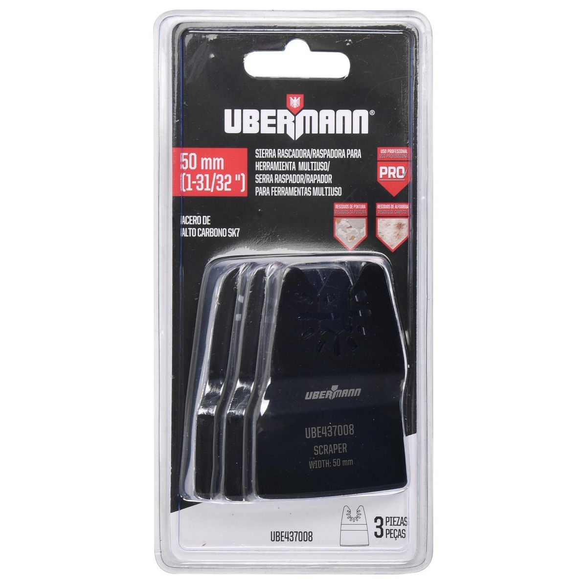 UBERMANN - Hoja recta raspado 50 mm