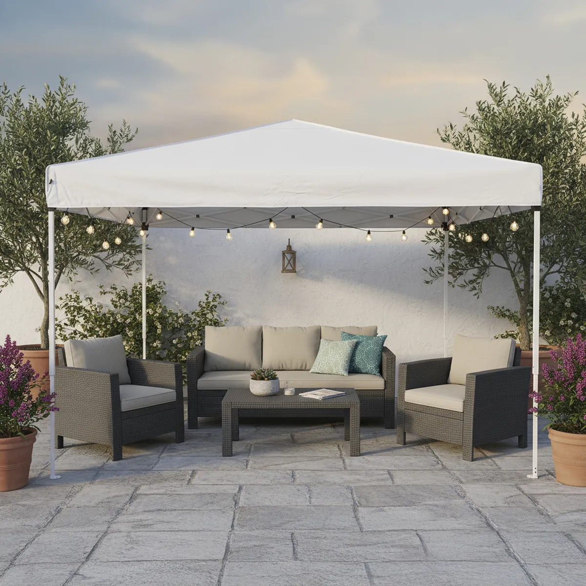 JUST HOME COLLECTION - Toldo Plegable UV+50 3x3 metros Blanco