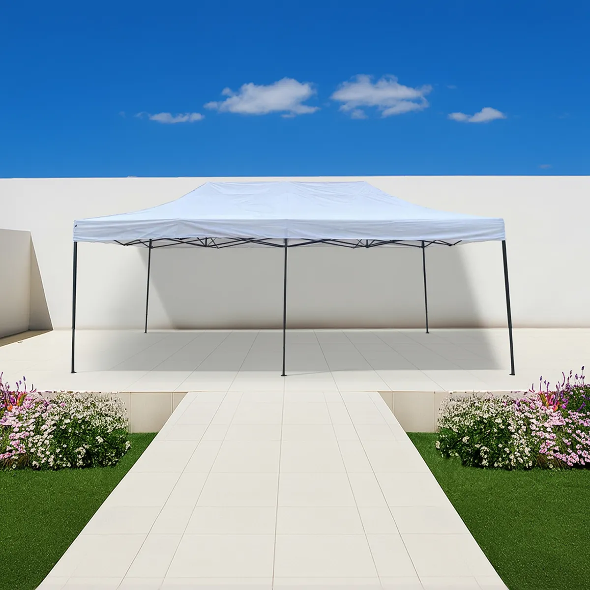 JUST HOME COLLECTION - Toldo Plegable 3x6 metros Blanco