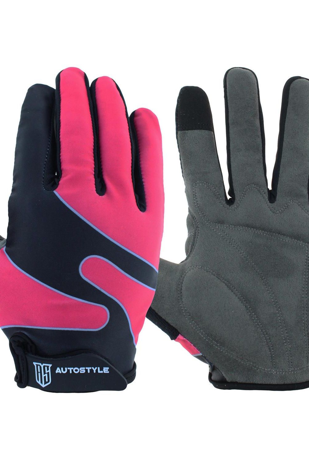 AUTOSTYLE - Guante Mujer de PVC L Rosa, negro y gris