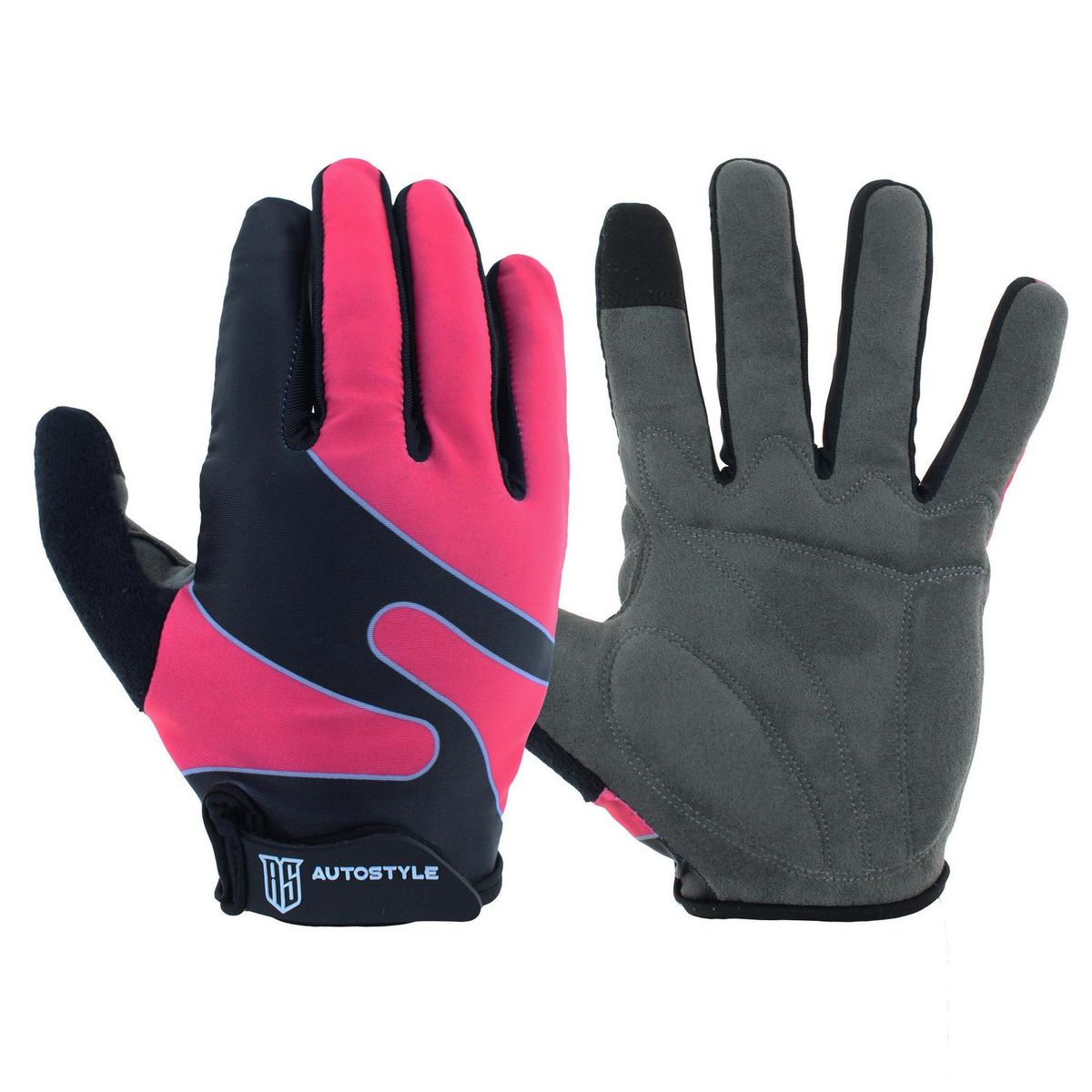 AUTOSTYLE - Guante Mujer de PVC L Rosa, negro y gris