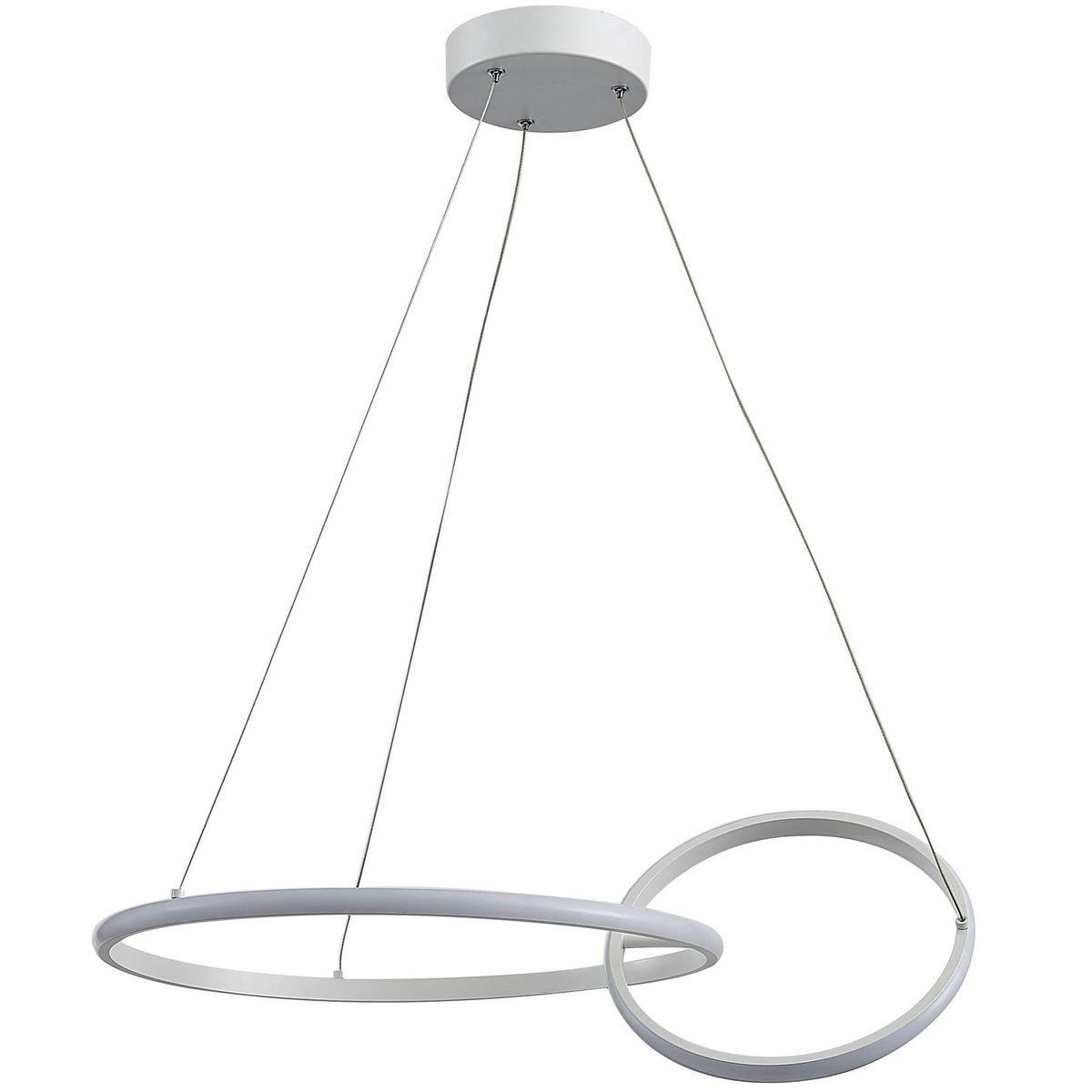 JUST HOME COLLECTION - Lámpara Cogante Led Argollas Metal Blanco