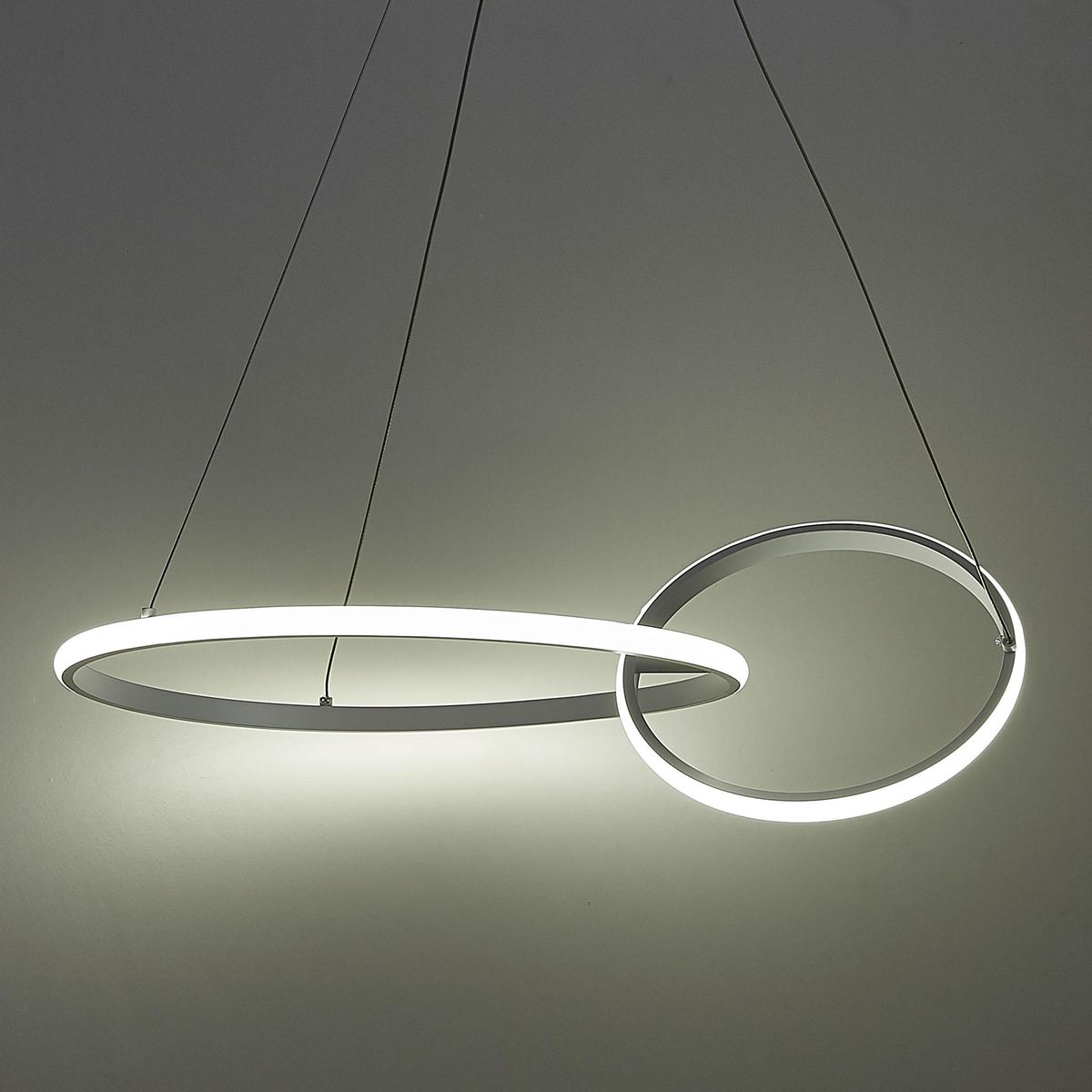 JUST HOME COLLECTION - Lámpara Cogante Led Argollas Metal Blanco