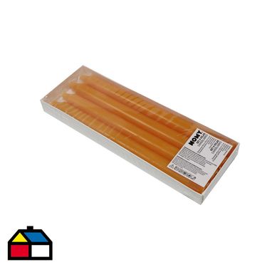 Set 4 velas candelabro ambar 20 cm