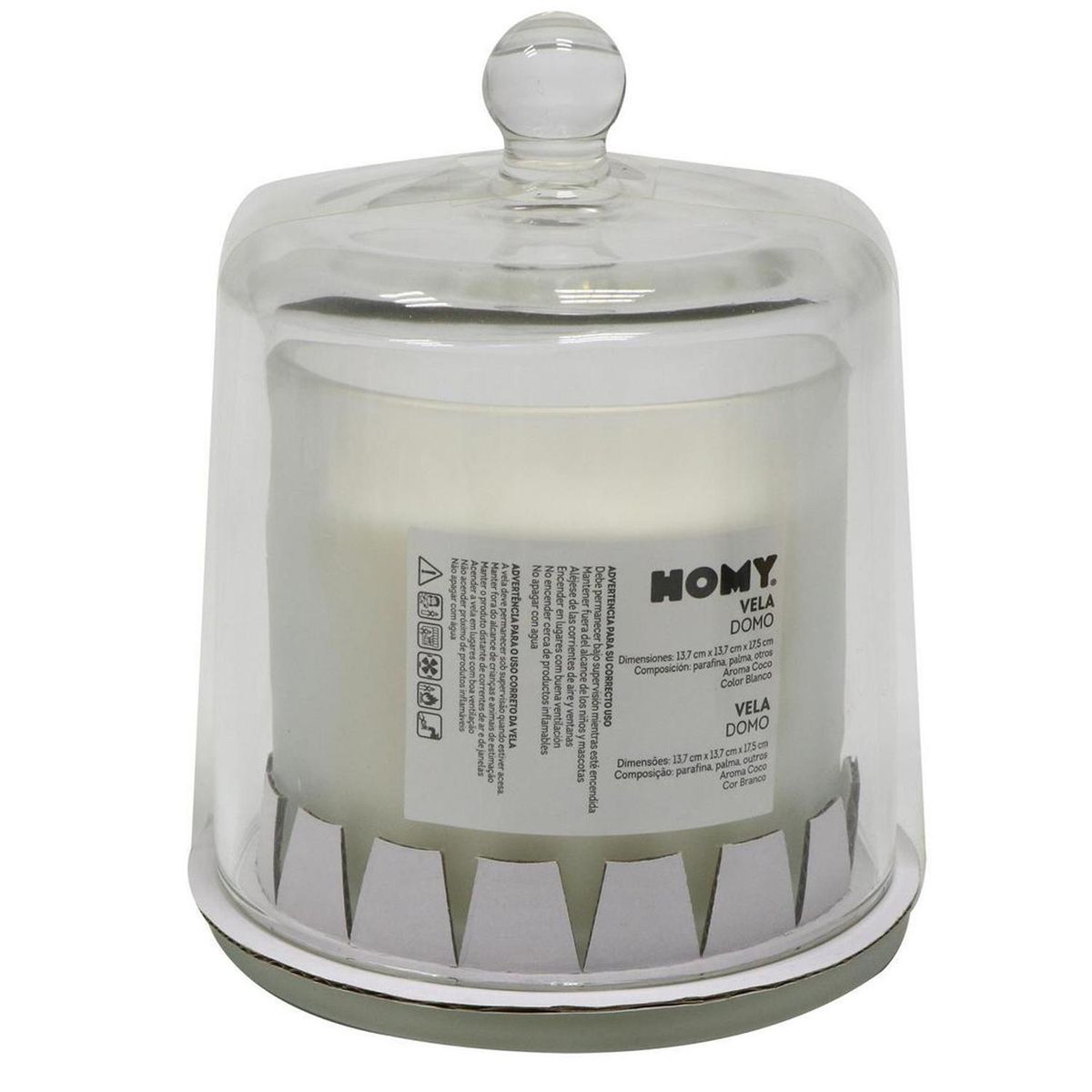 JUST HOME COLLECTION - Vela domo 17 cm blanca