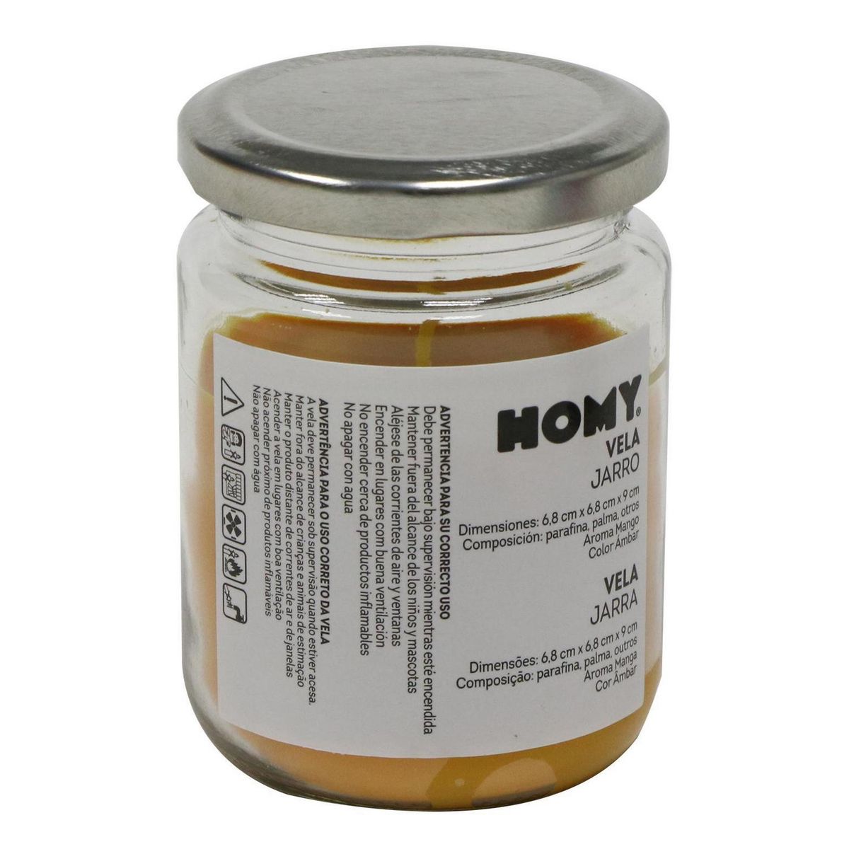 JUST HOME COLLECTION - Vela jarro ambar 9 cm
