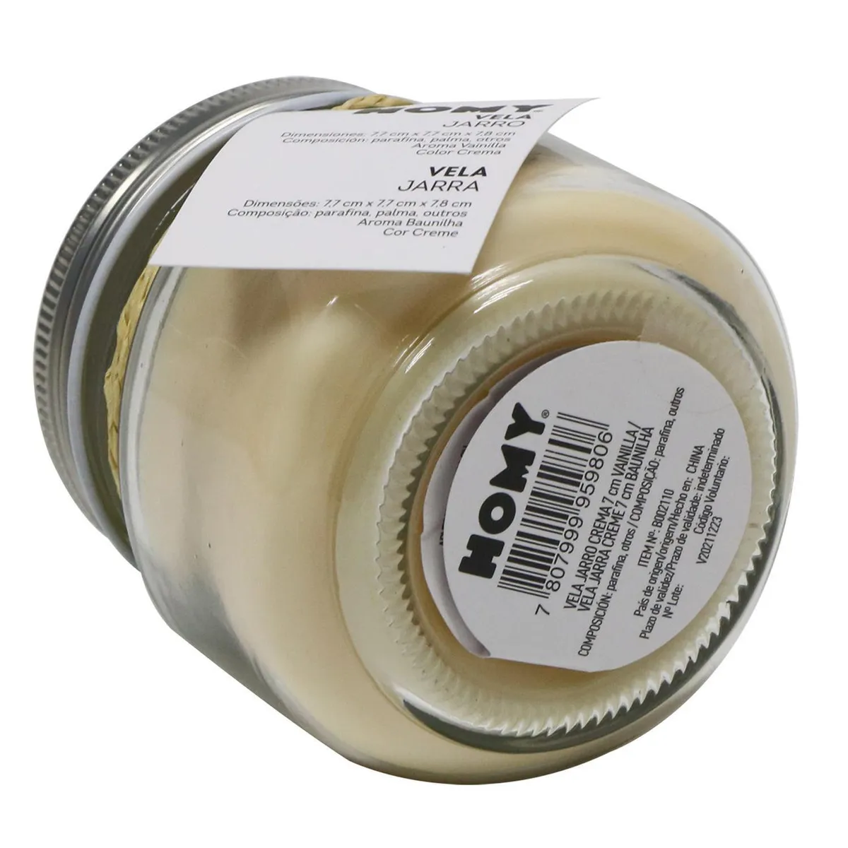 JUST HOME COLLECTION - Vela jarro crema 7 cm