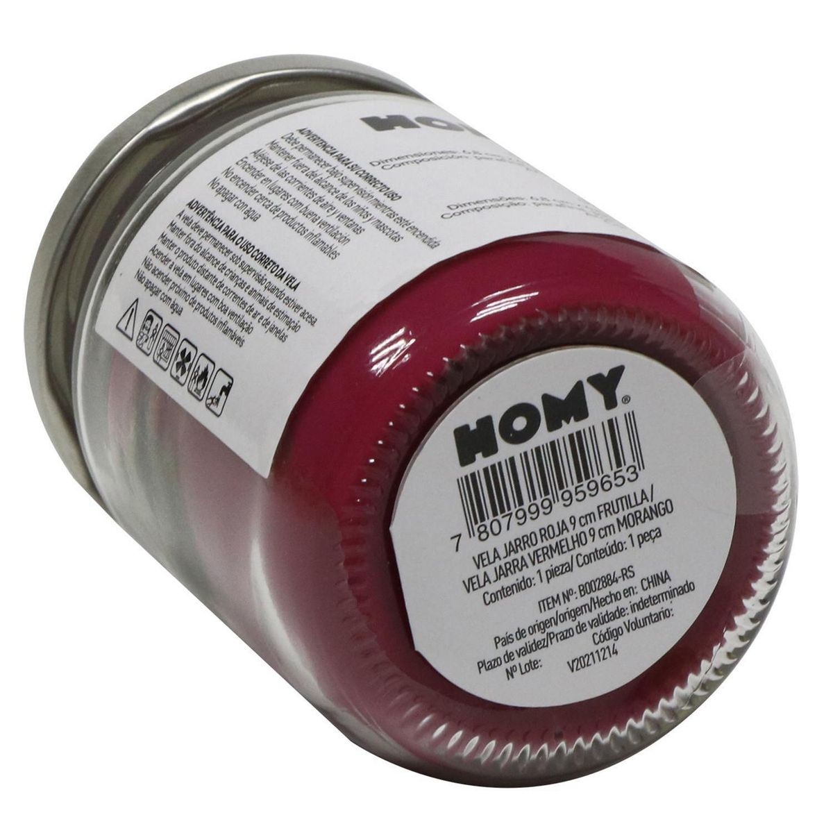 JUST HOME COLLECTION - Vela jarro roja 9 cm