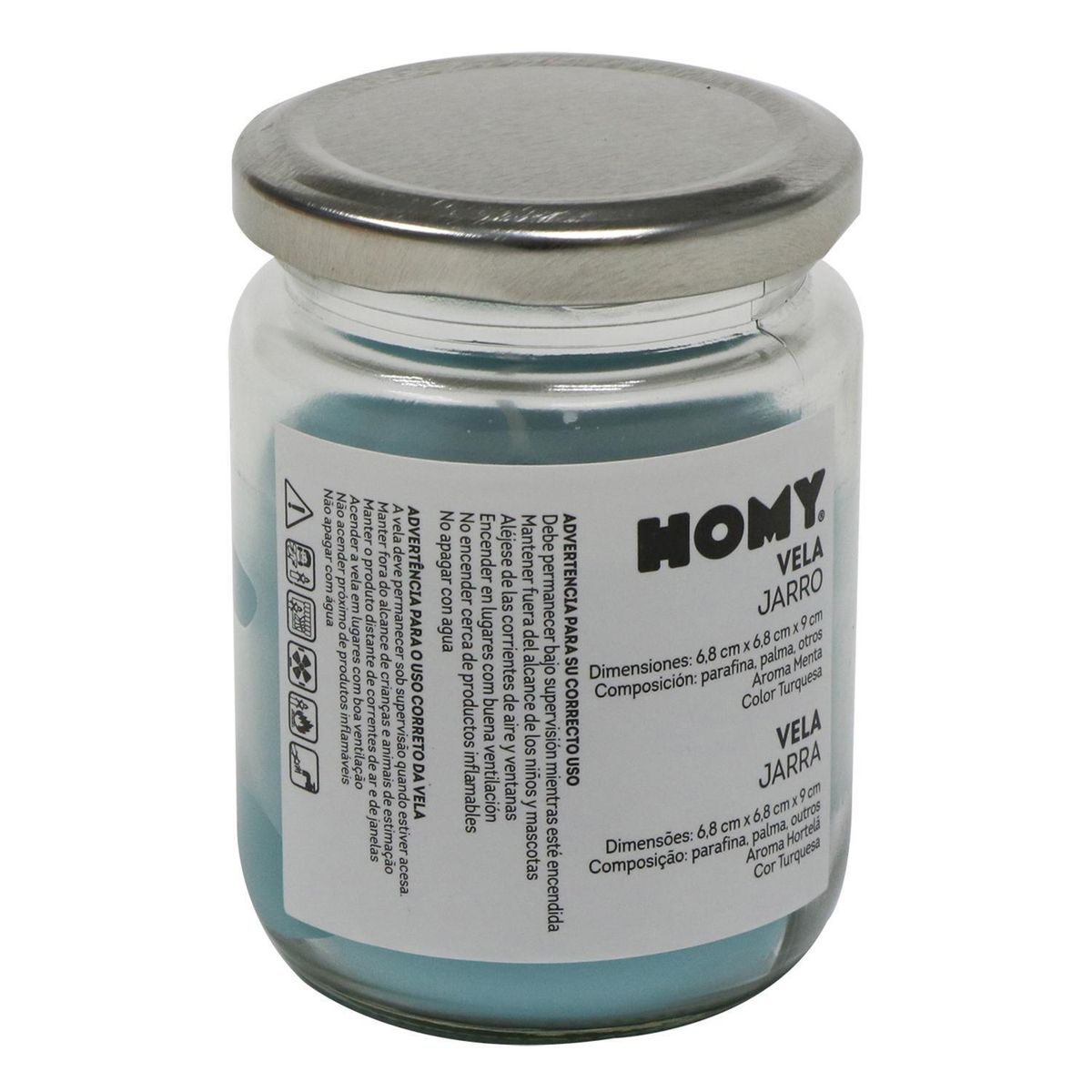 JUST HOME COLLECTION - Vela jarro turquesa 9 cm