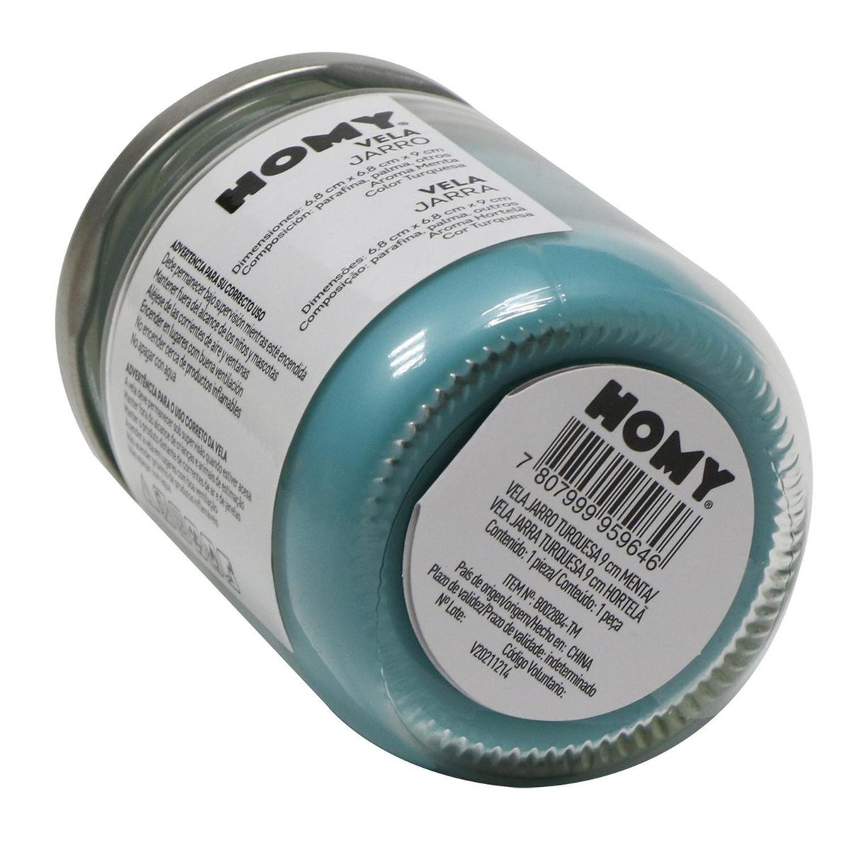 JUST HOME COLLECTION - Vela jarro turquesa 9 cm