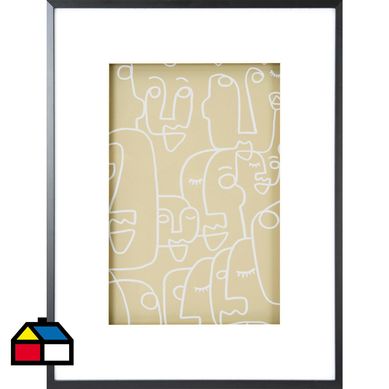 Cuadro line beige 33x43 cm