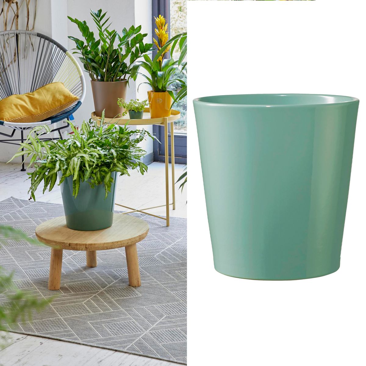 SK - Macetero Dallas de Cerámica 19x18 cm Menta