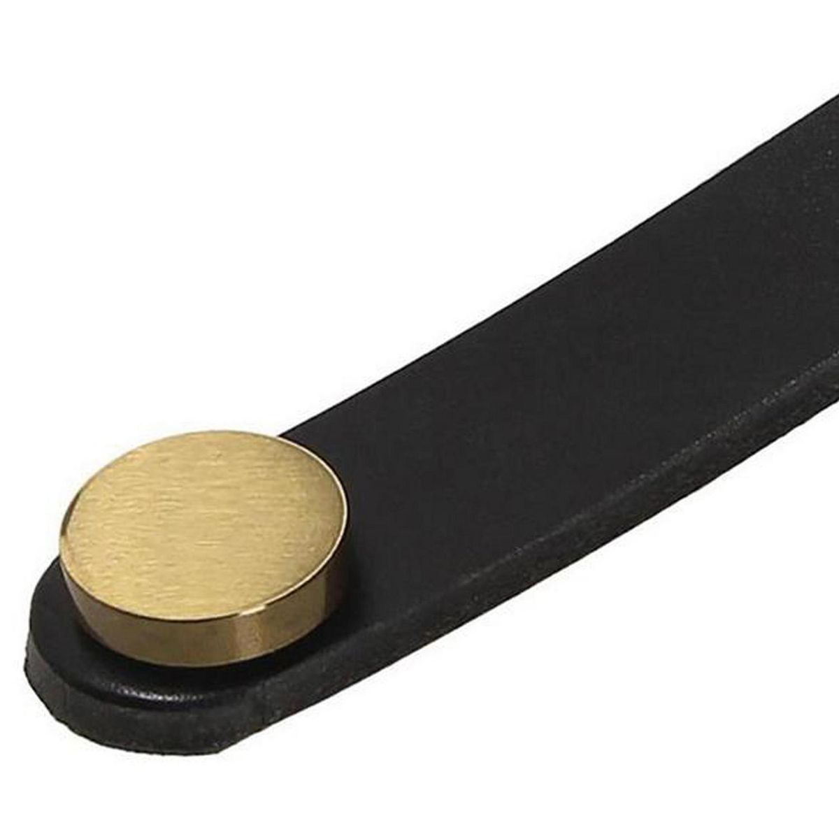 FIXSER - Asa 128 mm piel negra botón oro mate ul24