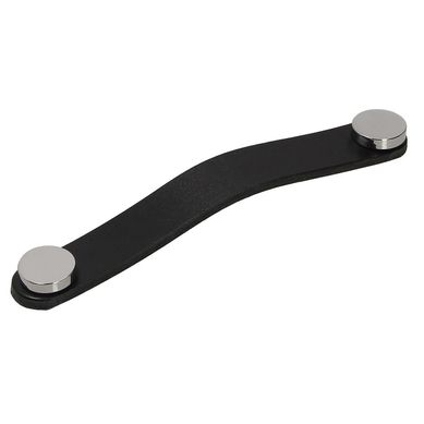 Asa 128 mm piel negro botn cromo brillante ul24