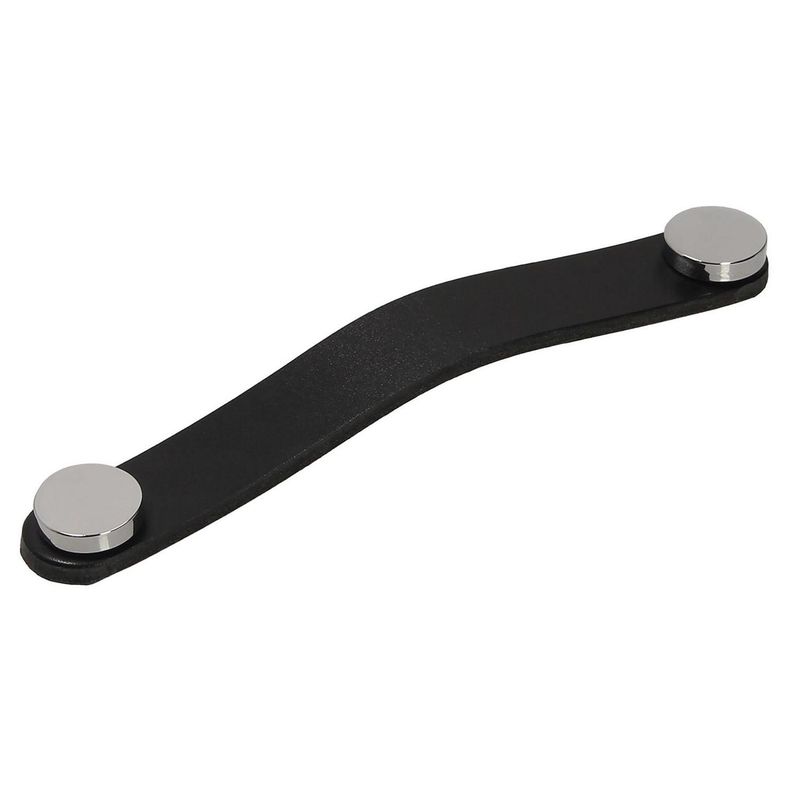 FIXSER - Asa 128 mm piel negro botón cromo brillante ul24