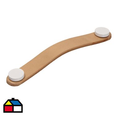 Asa 128 mm piel beige botn blanco mate ul24