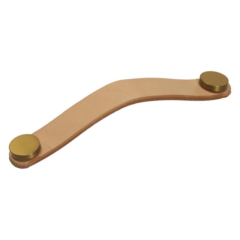 FIXSER - Asa 128 mm piel beige botón oro mate ul24
