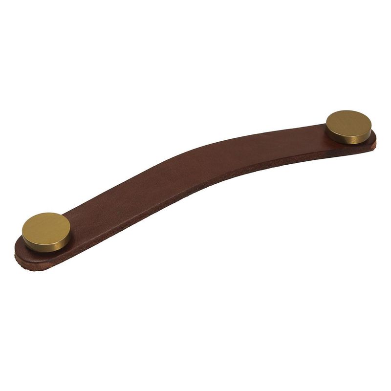 FIXSER - Asa 128 mm piel marron botón oro mate ul24