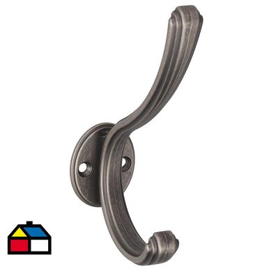 Colgador 2 ganchos plata viejo wr45