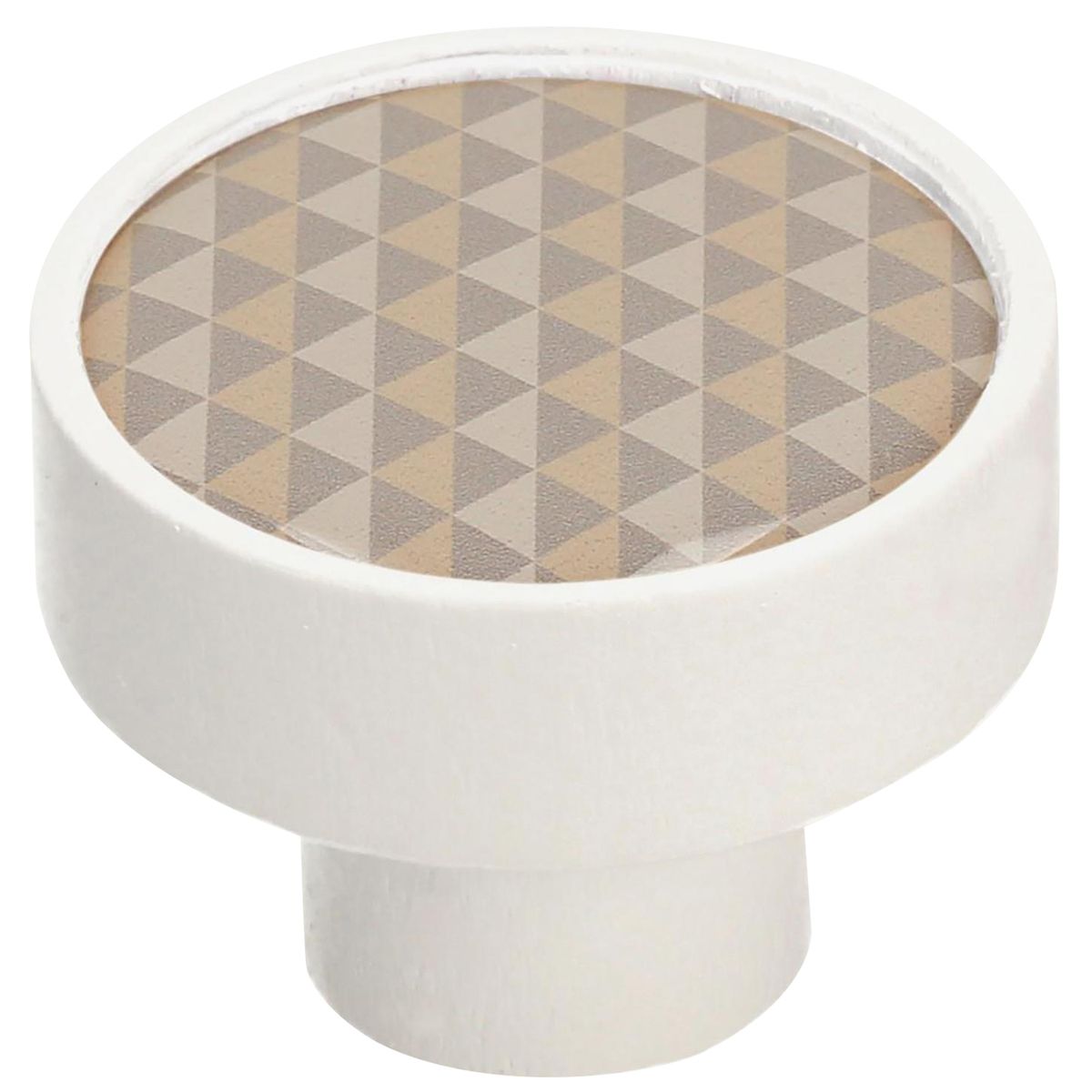 FIXSER - Pomo 36mm haya blanco mate gd08 motivo marron