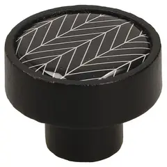 FIXSER - Pomo 36mm haya negro mate gd08 rayas