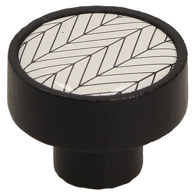 Pomo 36mm haya negro mate gd08 rayas blanco