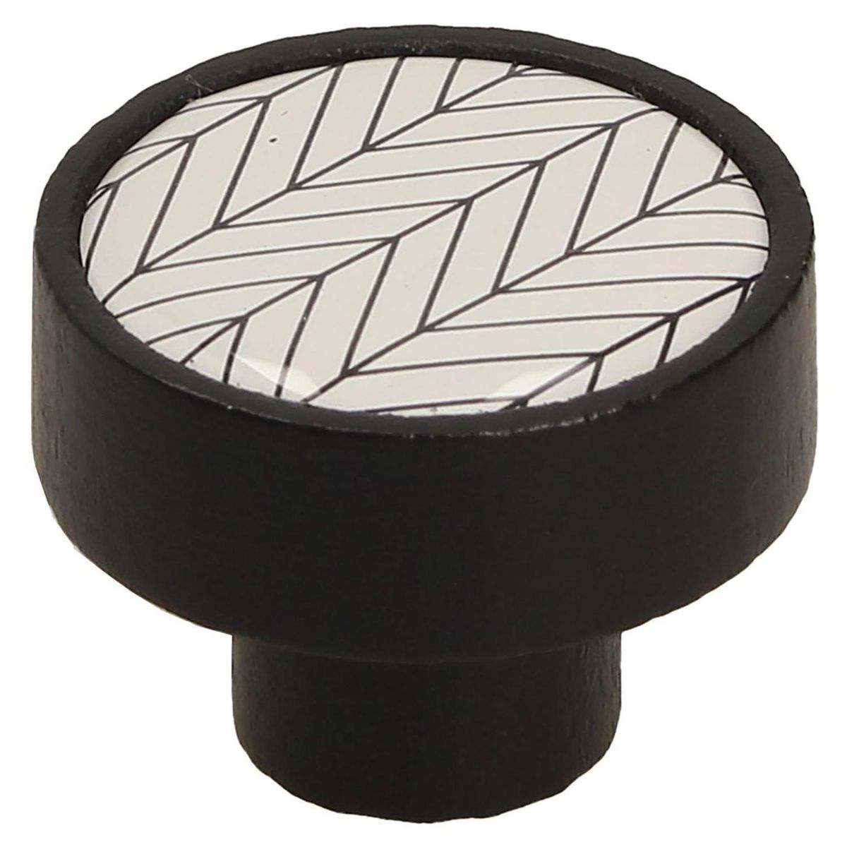 FIXSER - Pomo 36mm haya negro mate gd08 rayas blanco