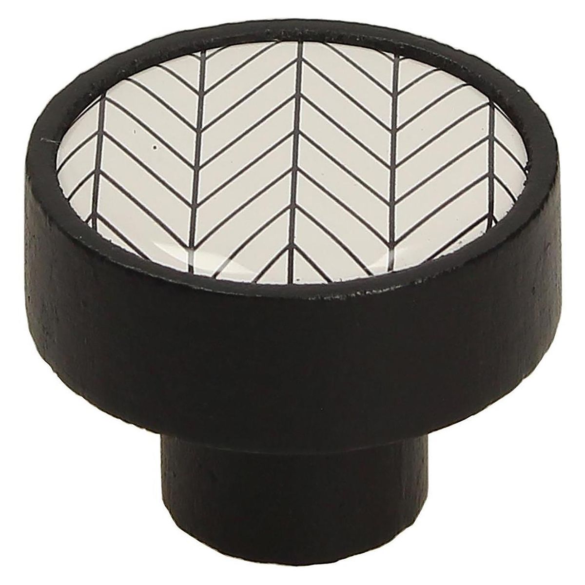 FIXSER - Pomo 36mm haya negro mate gd08 rayas blanco