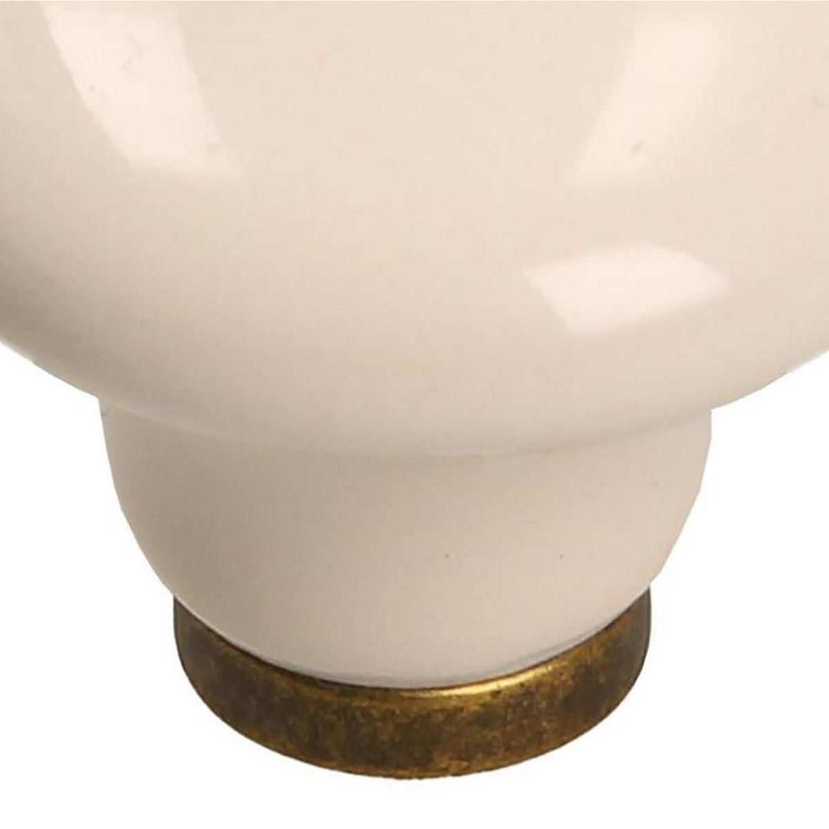FIXSER - Pomo 38mm porcelana beig base zamak cuero viejo