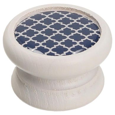 Pomo 40mm haya blanco mate gd07 diseo azul oscuro