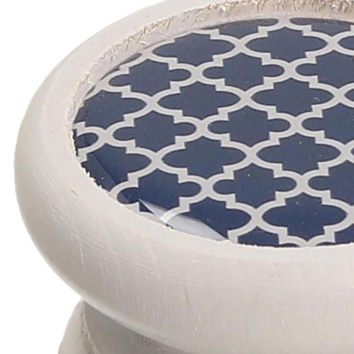 FIXSER - Pomo 40mm haya blanco mate gd07 diseño azul oscuro