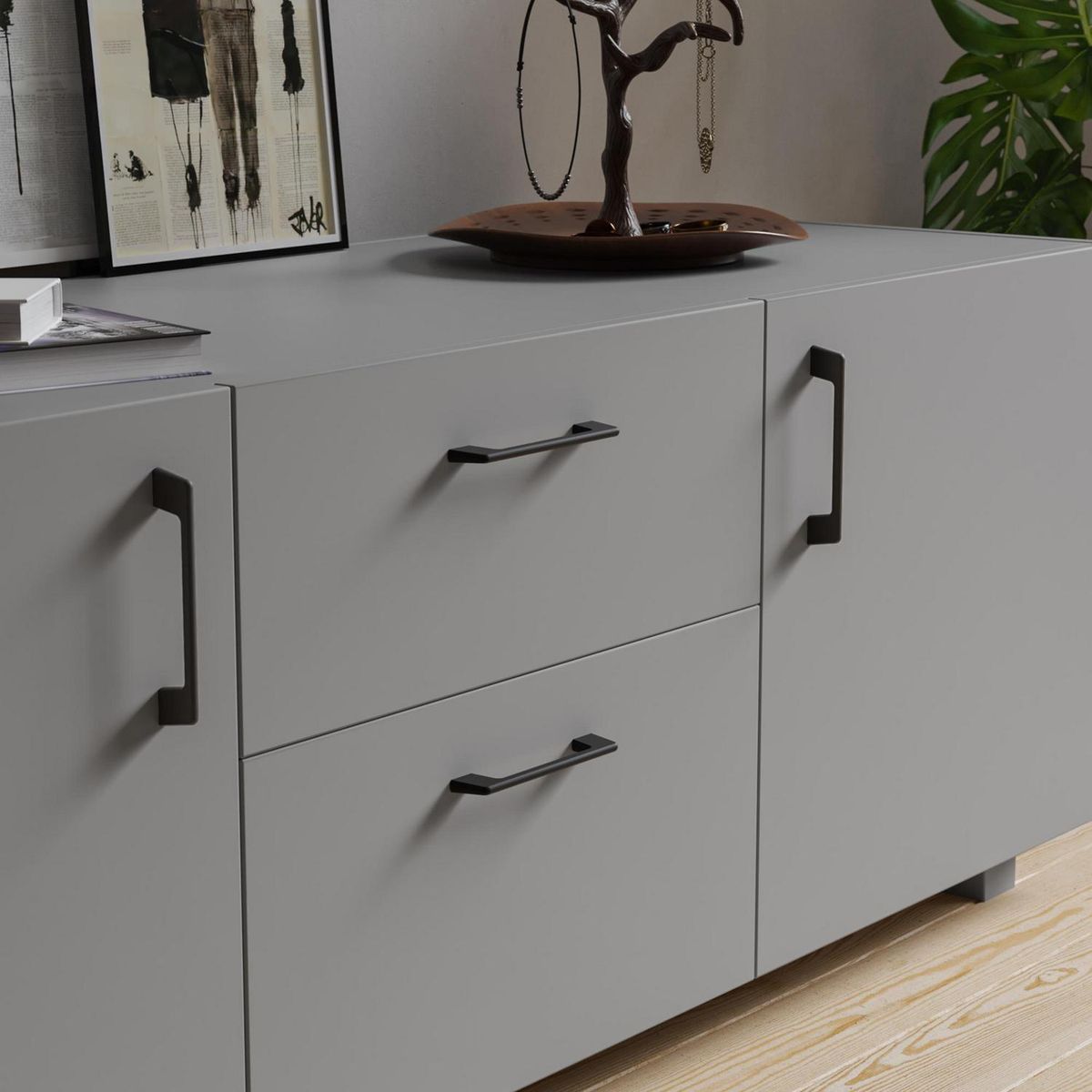 FIXSER - Asa 128 mm zamak negro mate uu55