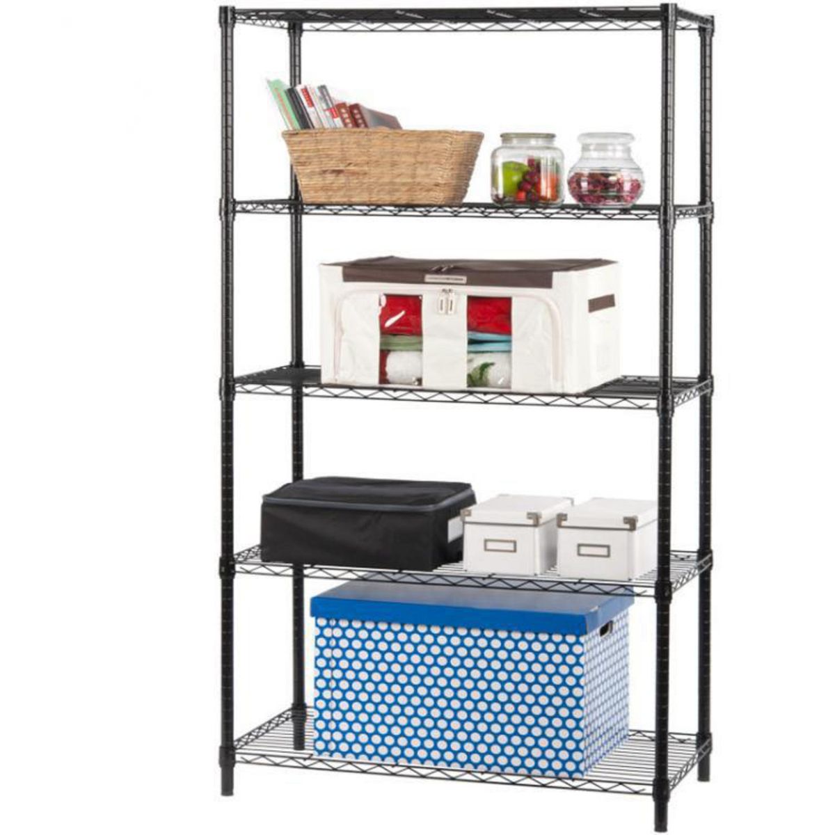 JUST HOME COLLECTION - Estante Acero 5 Nivel(es) 90x180x35 cm Negro