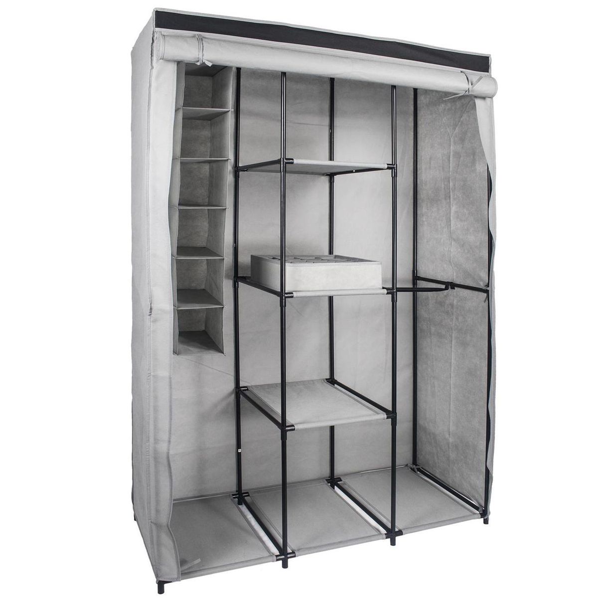 JUST HOME COLLECTION - Clóset Tela 1 Puerta(s) 4 Repisa(s) 106xx45 cm Gris