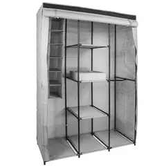 JUST HOME COLLECTION - Clóset Tela 1 Puerta(s) 4 Repisa(s) 106xx45 cm Gris