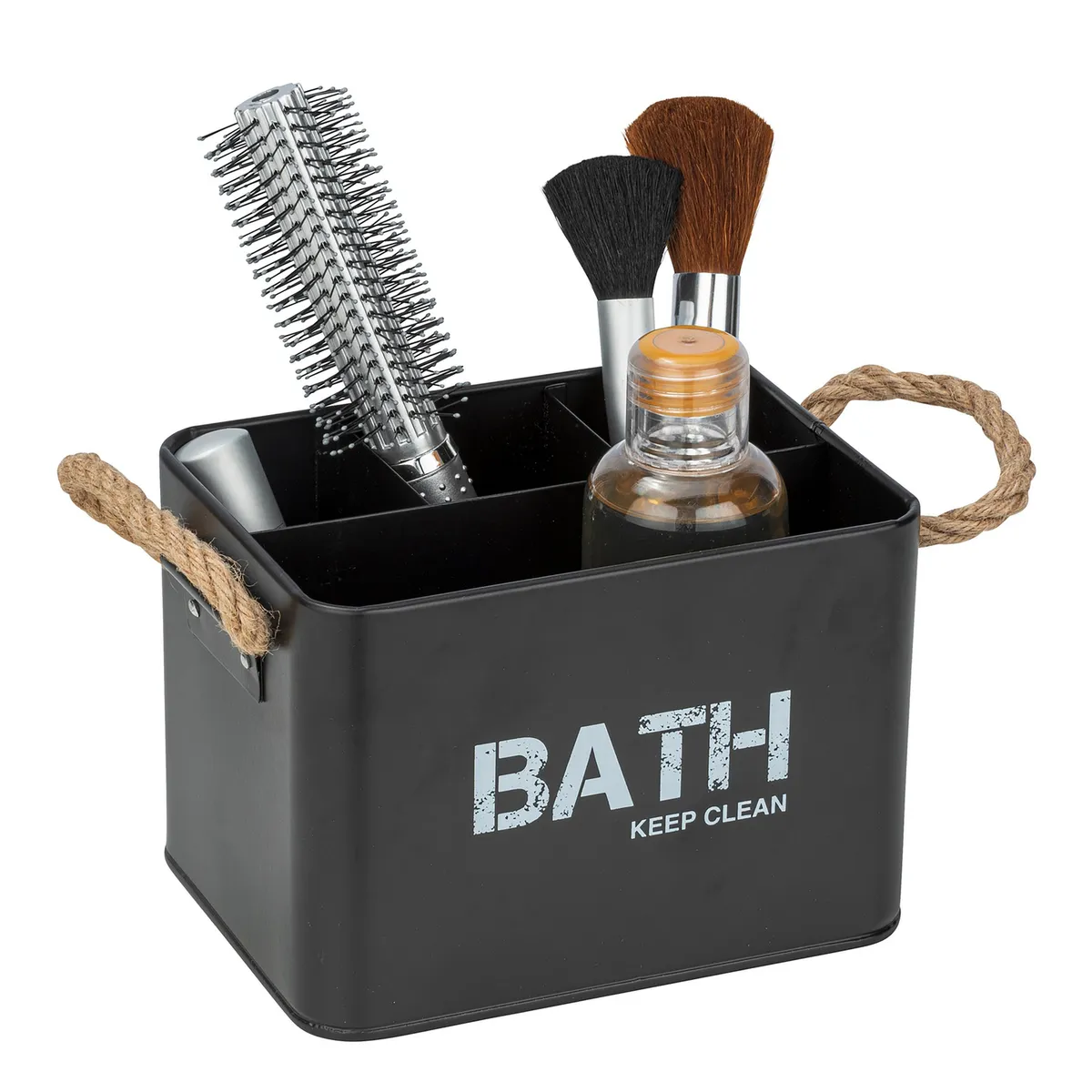 WENKO - Organizador de Baño 13x12.5x19 cm 2.37 l Negro