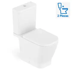 ROCA - Sanitario Two piece a Piso 30,5 cm 6 Litros Cassandra Blanco Mate