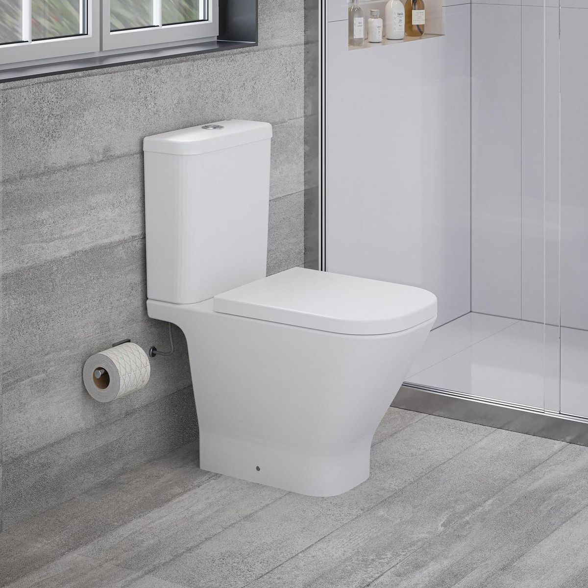 ROCA - Sanitario Two piece a Piso 30,5 cm 6 Litros Cassandra Blanco Mate