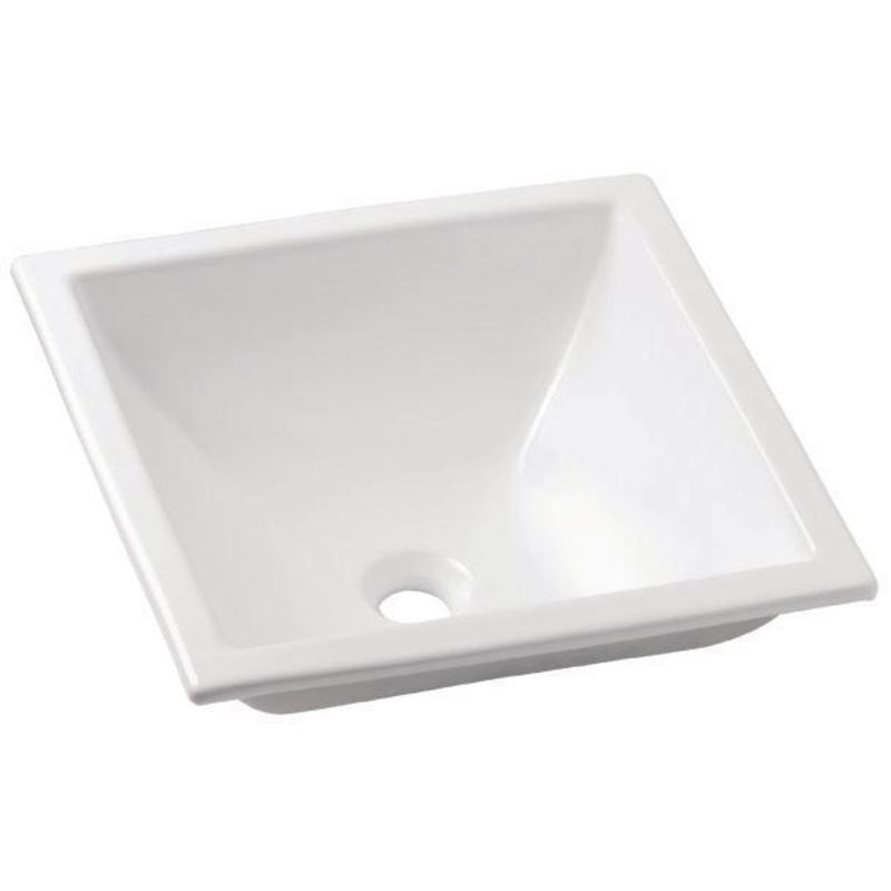 GENERICO - Lavamanos Sobrepuesto Forma Cuadrada Porcelana 41x17x41 cm Blanco