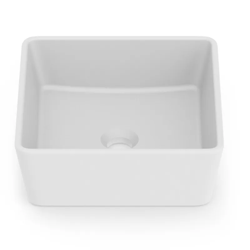 ROCA - Lavamanos Sobrepuesto Forma Cuadrada Porcelana 35x13x35 cm Blanco mate