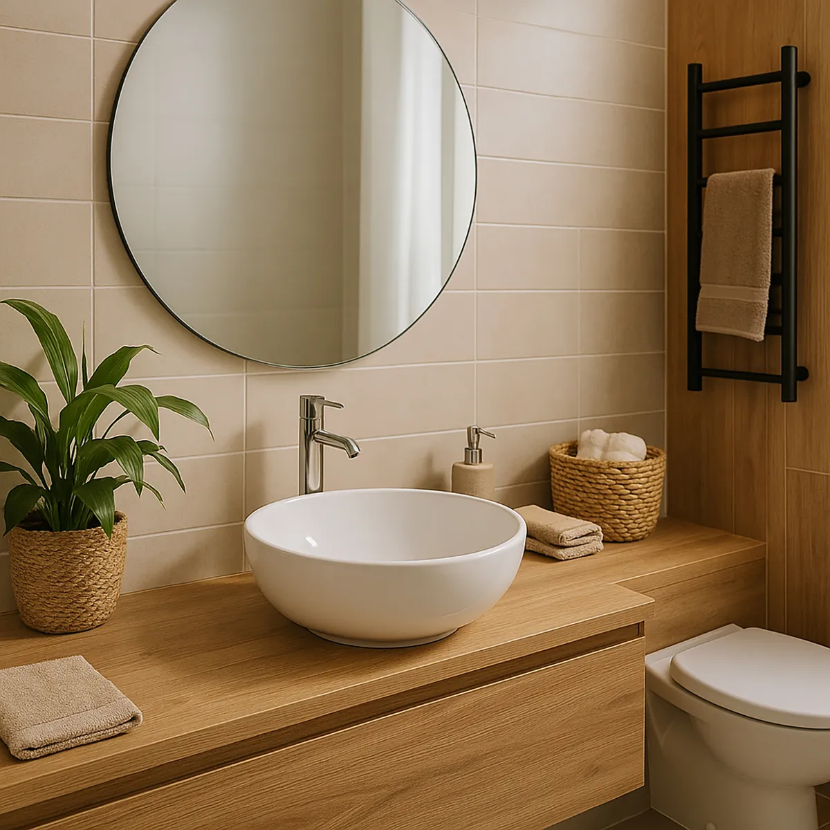 ROCA - Lavamanos Sobrepuesto Forma Redonda Porcelana 35x13x35 cm Blanco mate