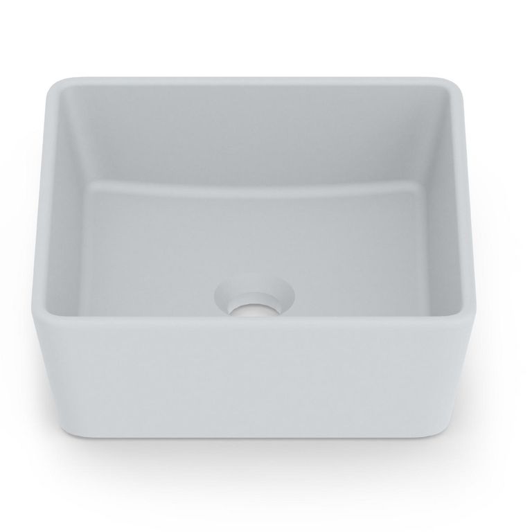 Lavamanos Sobrepuesto Forma Cuadrada Porcelana 35x130x35 cm Blanco