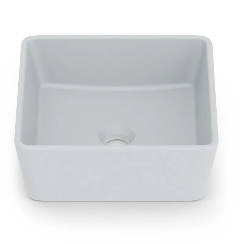 ROCA - Lavamanos Sobrepuesto Forma Cuadrada Porcelana 35x130x35 cm Perla