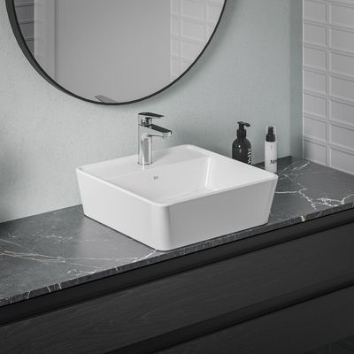 Imagen 2 del producto Lavamanos Sobreponer Forma Cuadrada Porcelana 42x13x42 cm