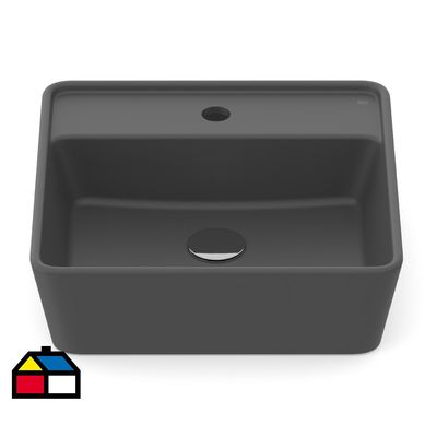 Lavamanos sobreponer 42x42 negro onix