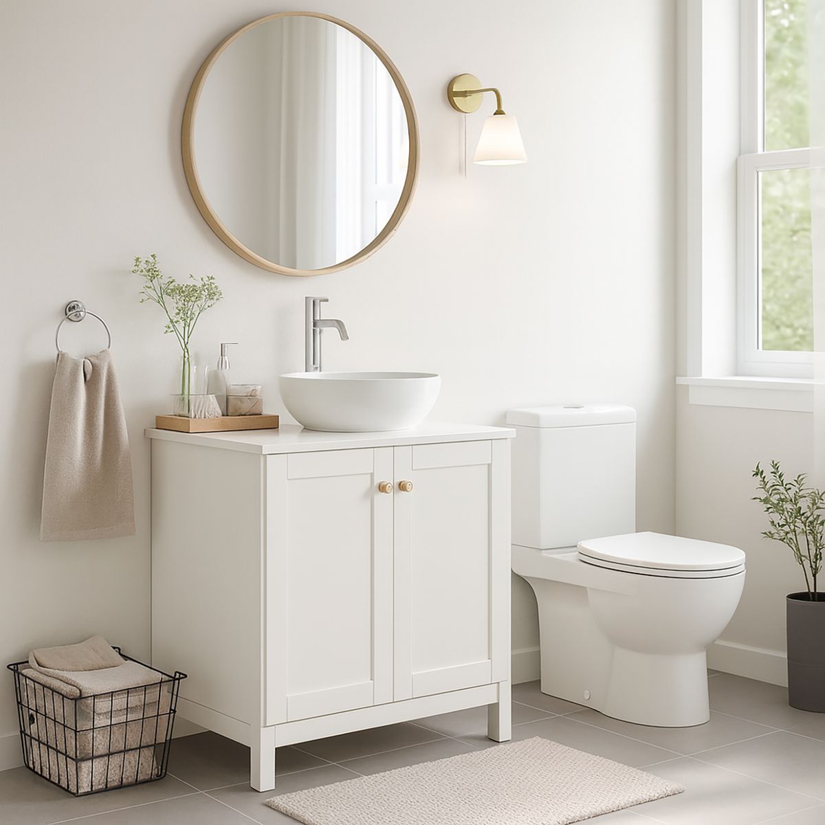 ROCA - Lavamanos Sobrepuesto Forma Redonda Porcelana 35x13x35 cm Blanco